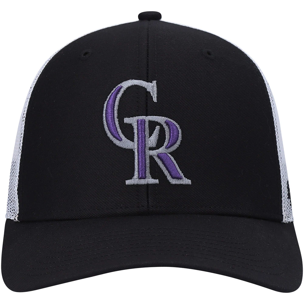 Casquette de camionneur à logo principal Colorado Rockies '47 noir/blanc pour homme