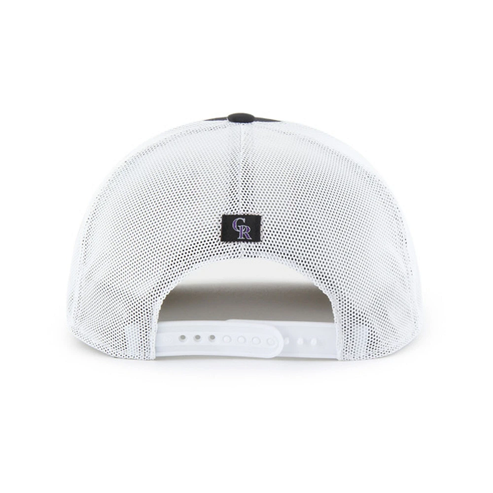 Casquette de camionneur ajustable à rayures Colorado Rockies '47 noire/blanche pour homme