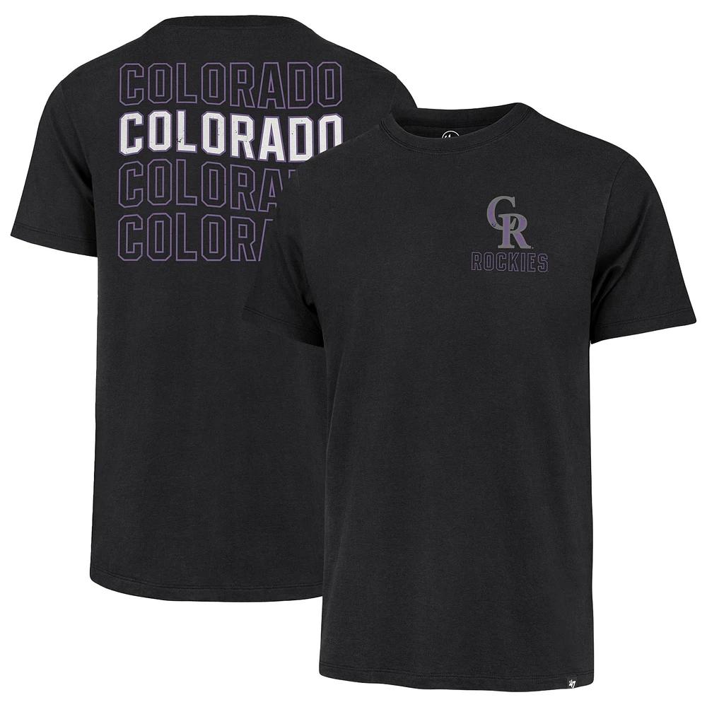 T-shirt noir '47 des Rockies du Colorado Hang Back Franklin pour hommes