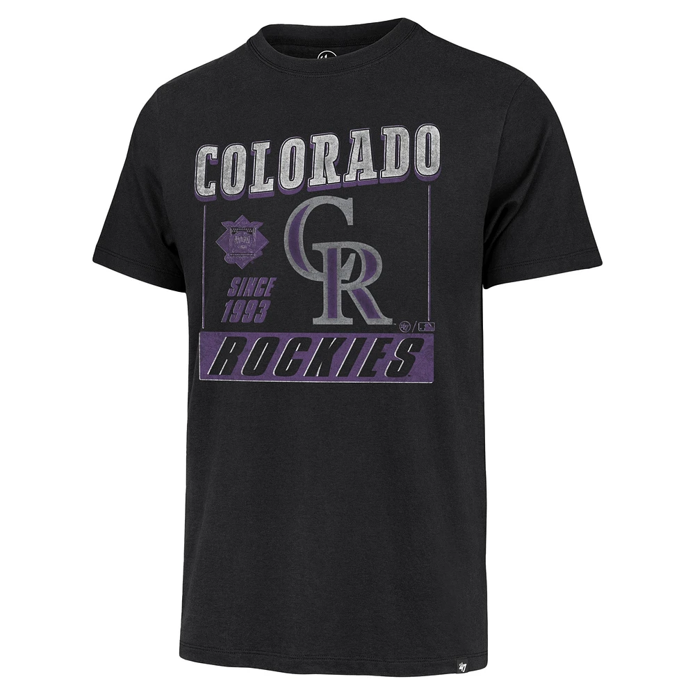 Men's '47 Black Colorado Rockies Outlast Franklin T-Shirt