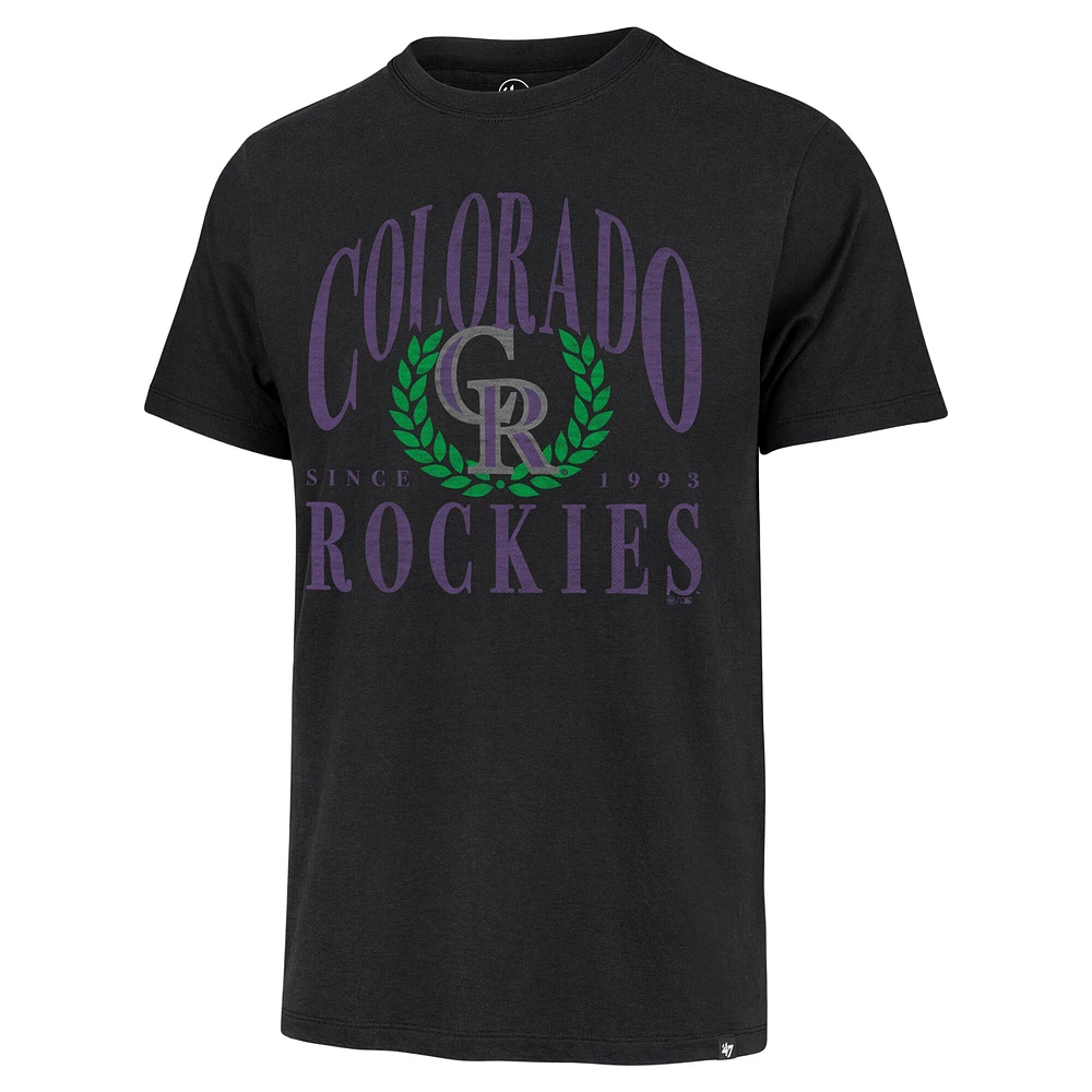 Men's '47 Black Colorado Rockies Pitchout Franklin T-Shirt