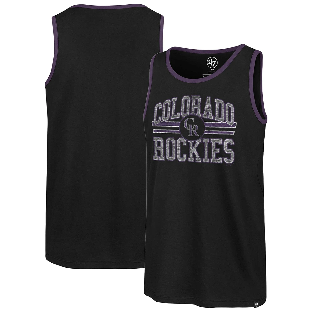 Men's '47 Black Colorado Rockies Winger Franklin Tank Top