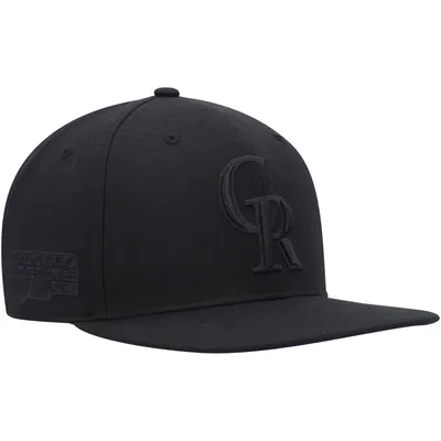 Colorado Rockies '47 Black on Black Sure Shot Captain Snapback Hat