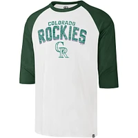 T-shirt à manches 3/4 crème '47 Colorado Rockies City Connect Crescent Franklin Raglan pour hommes