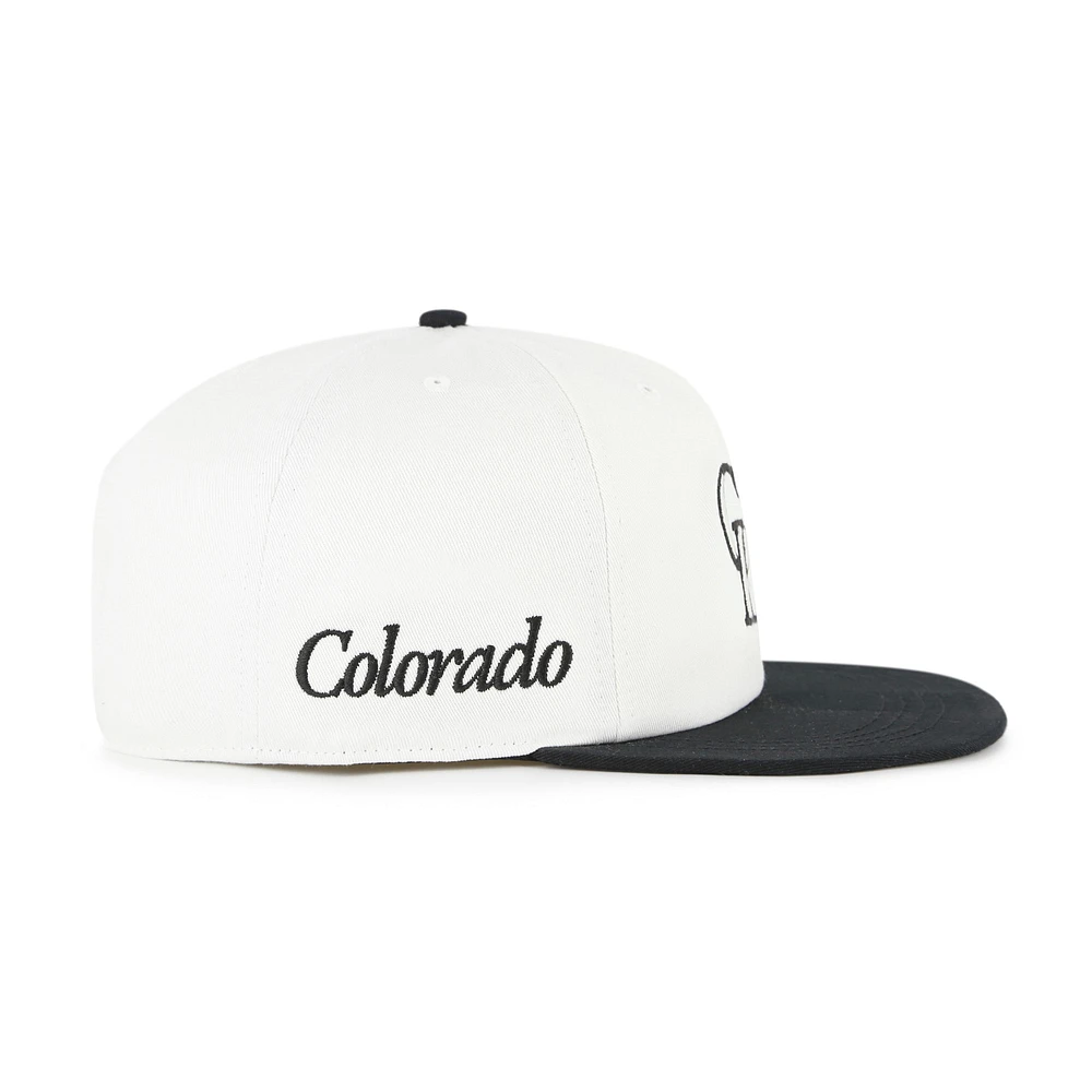 Men's '47 White/Black Colorado Rockies Foundation Captain Snapback Hat
