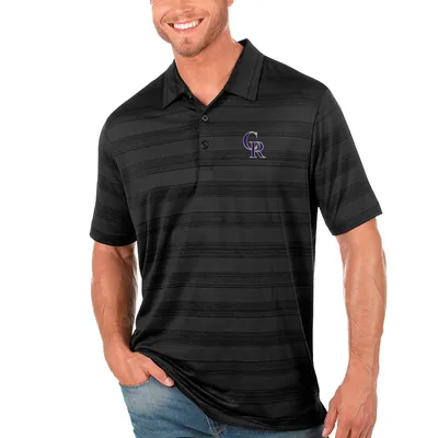 Colorado Rockies Polo Shirt Men's Medium Black Polyester New