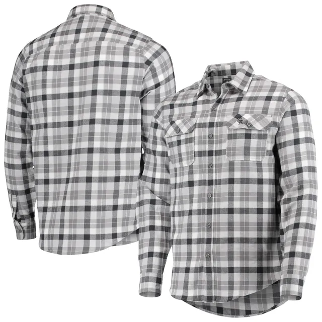 Women's Antigua Gray Cleveland Browns Ease Flannel Button-Up Long Sleeve  Shirt