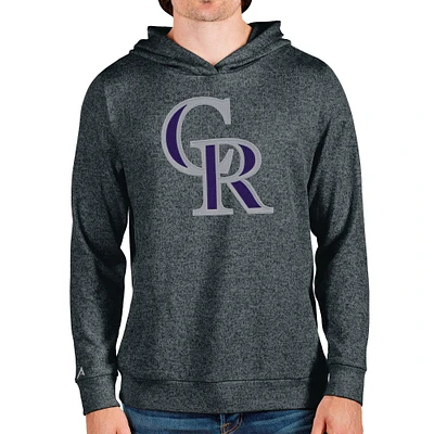 Sweat à capuche enfiler Absolute pour homme avec logo de l'équipe Colorado Rockies en anthracite chiné Antigua