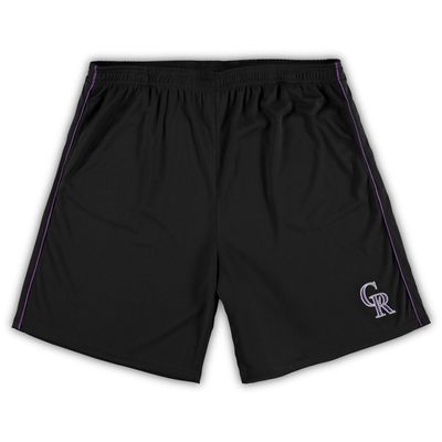 Men's Black Colorado Rockies Big & Tall Mesh Shorts