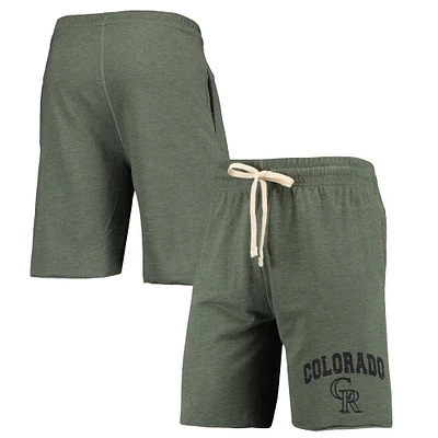 Concepts Sport Vert Colorado Rockies Mainstream Logo Terry Tri-Blend Shorts pour hommes