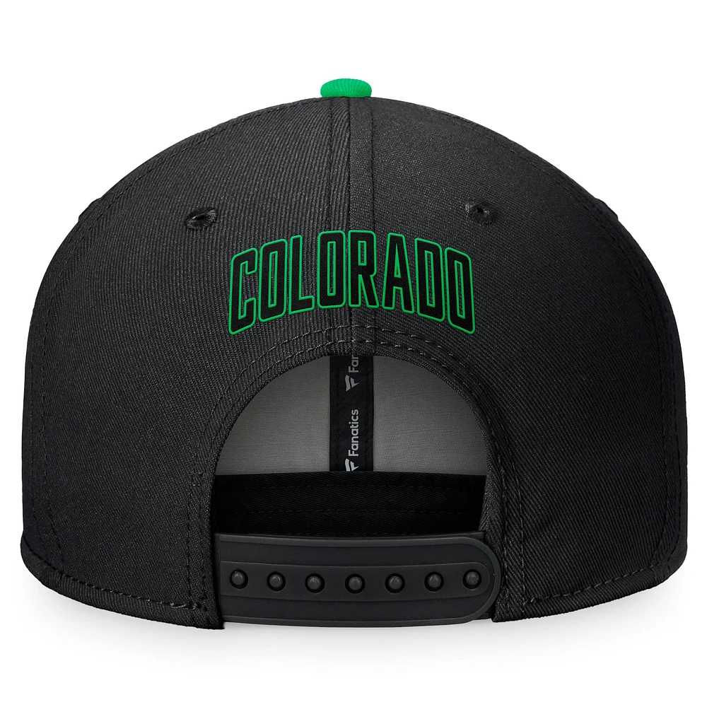 Men's Fanatics Black/Kelly Green Colorado Rockies Lucky Snapback Hat