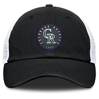 Men's Fanatics Black/White Colorado Rockies Averies Adjustable Hat