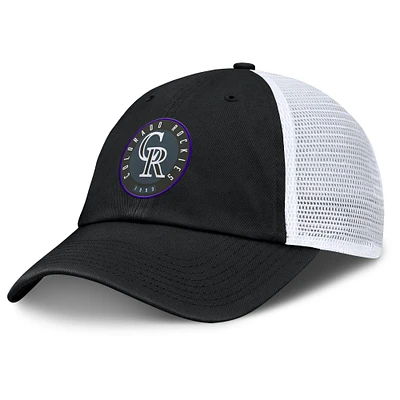 Casquette ajustable Averies des Colorado Rockies Fanatics pour hommes, noire et blanche