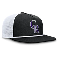 Casquette snapback Fanatics noire/blanche pour homme Colorado Rockies Clubhouse Change Up
