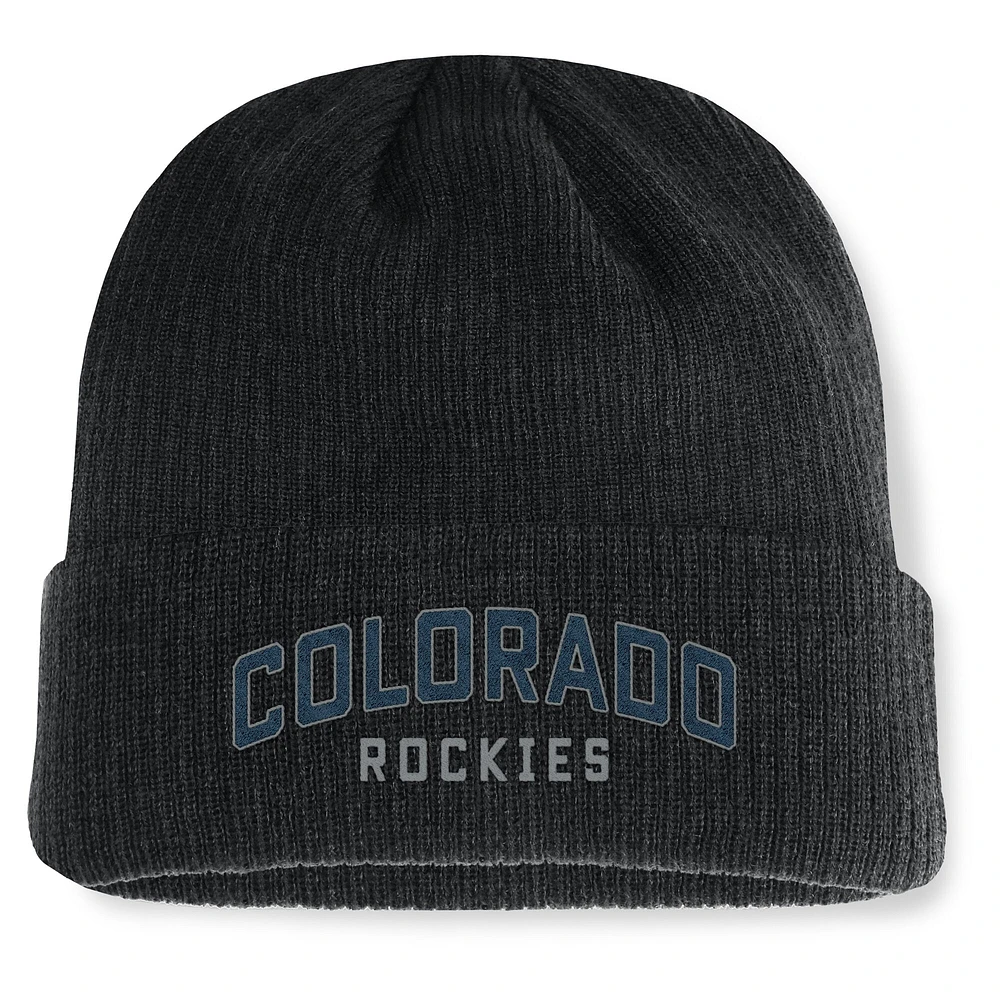 Bonnet en tricot à revers Andee des Colorado Rockies Fanatics pour hommes, noir