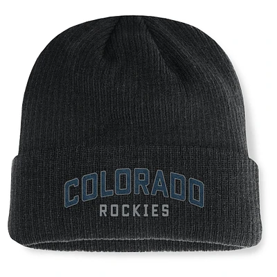 Bonnet en tricot à revers Andee des Colorado Rockies Fanatics pour hommes, noir