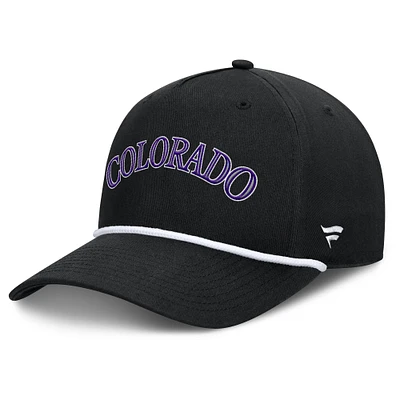 Casquette ajustable en forme de A Clubhouse Colorado Rockies Fanatics pour homme, noire