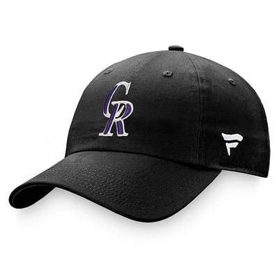 Casquette réglable Fanatics Black Colorado Rockies Cooperstown Collection Core pour hommes