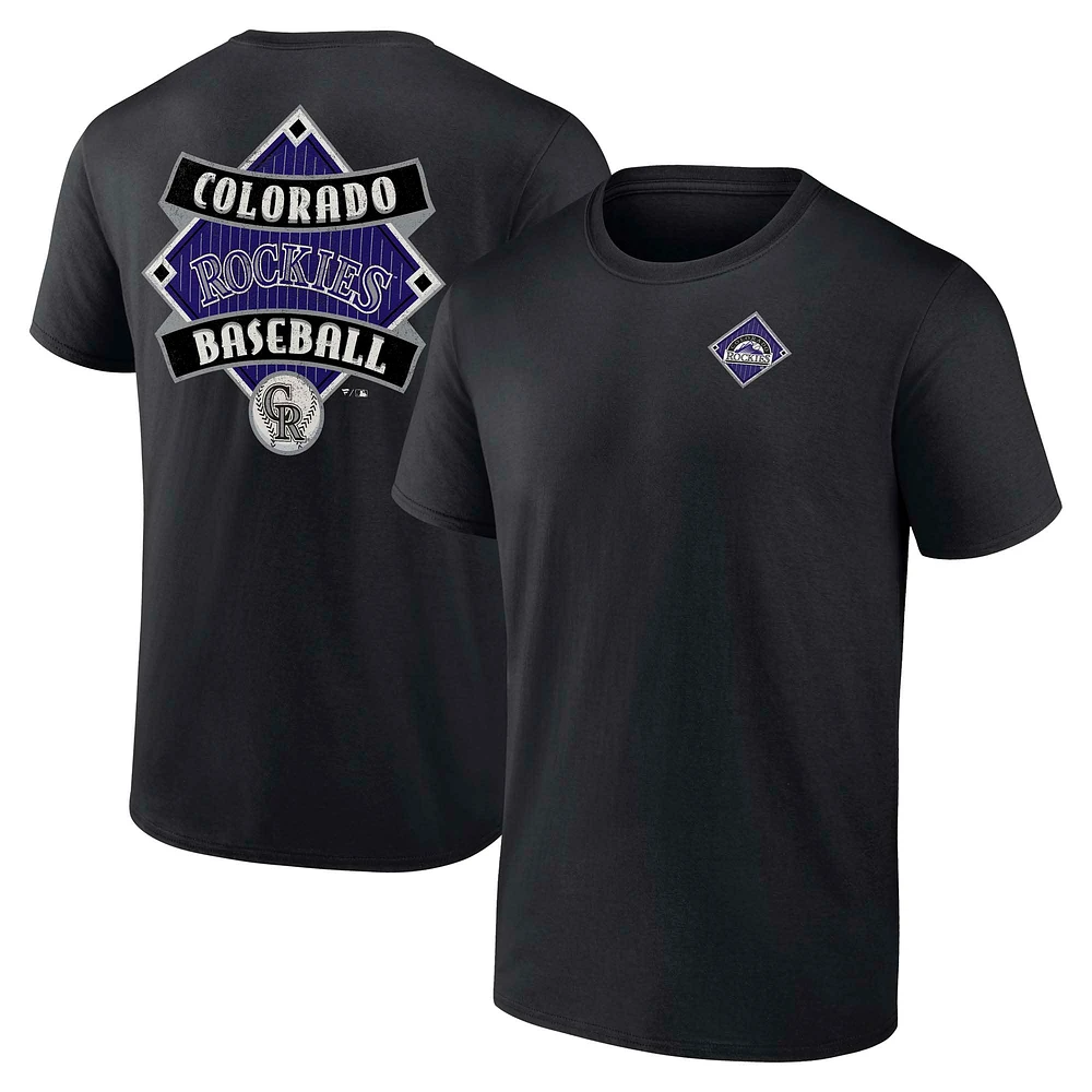 T-shirt noir Fanatics Field Play pour homme Colorado Rockies