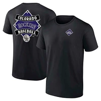 T-shirt noir Fanatics Field Play pour homme Colorado Rockies