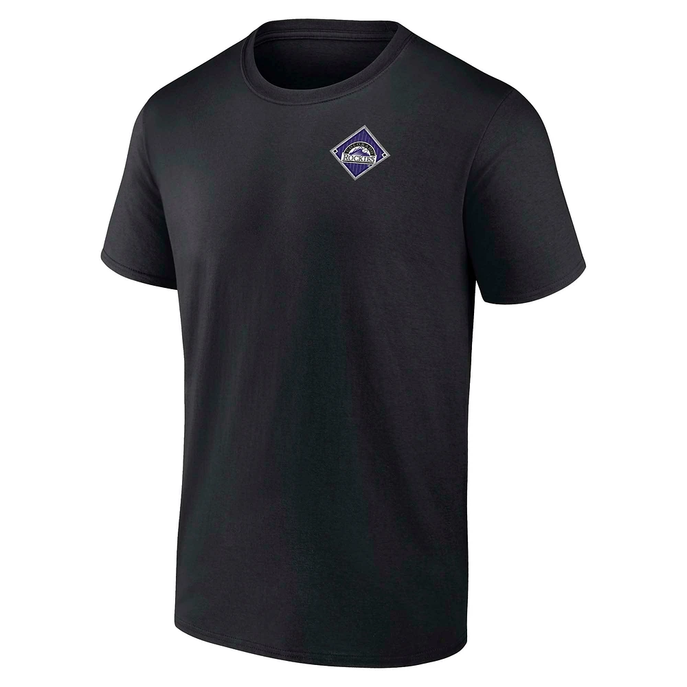 T-shirt noir Fanatics Field Play pour homme Colorado Rockies