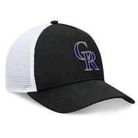 Casquette réglable noire Colorado Rockies Fundamental A-Frame Fanatics pour hommes