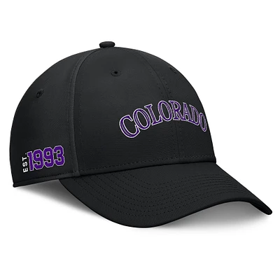 Casquette Flex Fundamental Tag des Colorado Rockies Fanatics pour homme, noire