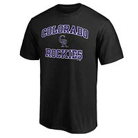 Men's Fanatics Black Colorado Rockies Heart & Soul T-Shirt