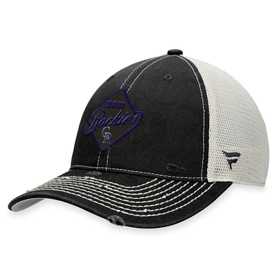Casquette Snapback Colorado Rockies Heritage Trucker Fanatics noire pour hommes