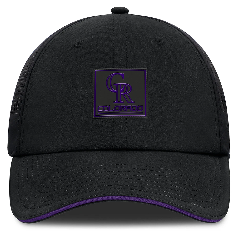 Men's Fanatics Black Colorado Rockies Level Up Driver Adjustable Hat