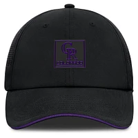 Men's Fanatics Black Colorado Rockies Level Up Driver Adjustable Hat