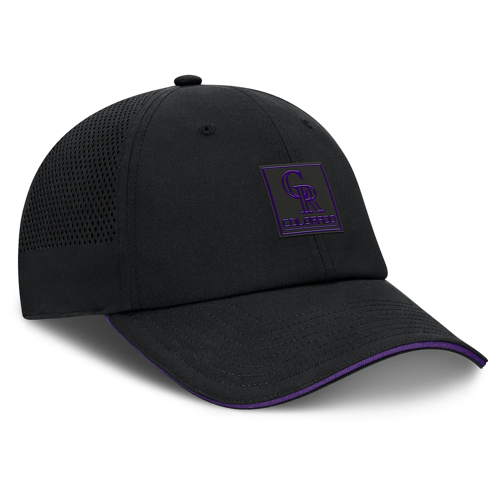 Men's Fanatics Black Colorado Rockies Level Up Driver Adjustable Hat