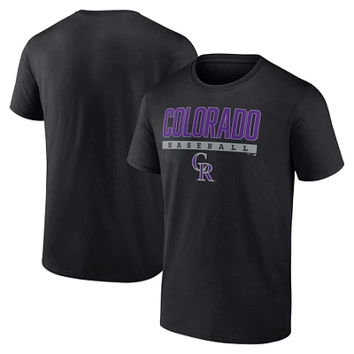 T-shirt noir Fanatics Power Hit des Rockies du Colorado pour hommes