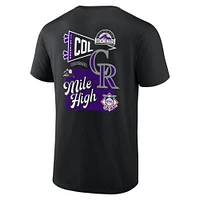 T-shirt noir Fanatics Colorado Rockies Split Zone pour hommes