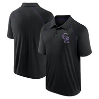 Men's Fanatics Black Colorado Rockies Strong Alone Raglan Polo