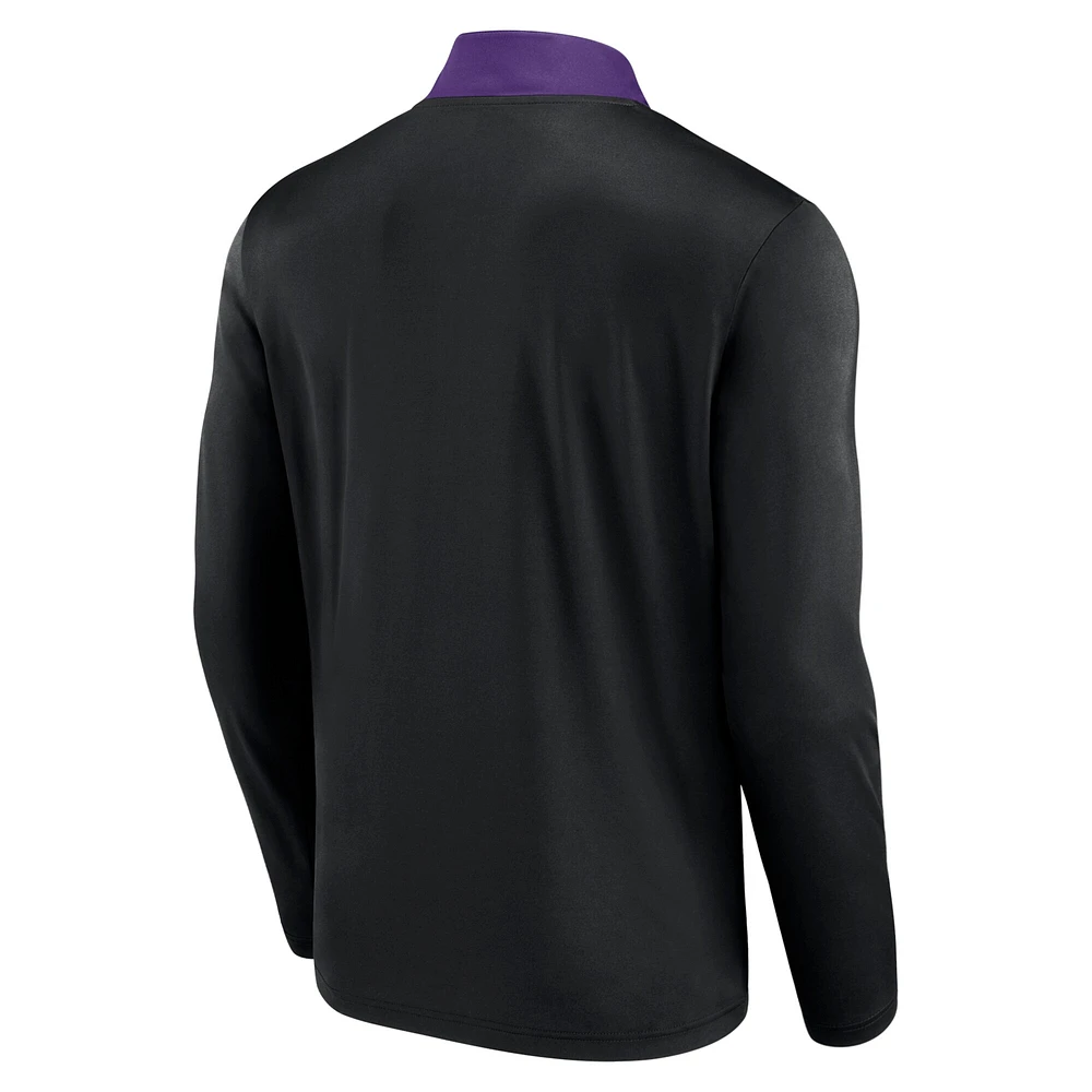 Men's Fanatics Black Colorado Rockies Unstoppable Quarter-Zip Top