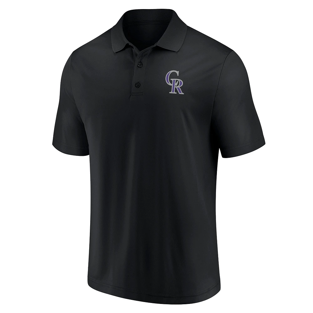 Men's Fanatics Black Colorado Rockies Winning Streak Polo