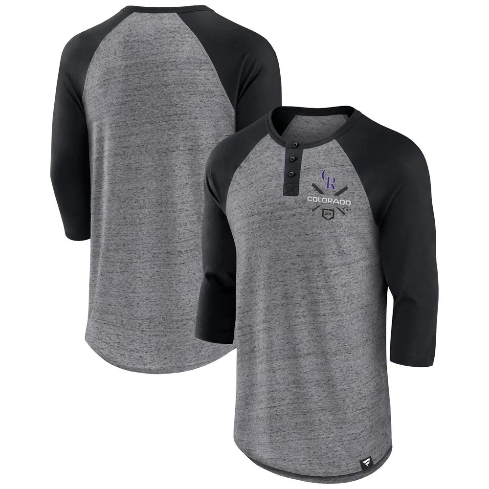 Lids Colorado Rockies Fanatics Branded Iconic Above Heat Speckled Raglan  Henley 3/4 Sleeve T-Shirt - Heathered Gray/Black