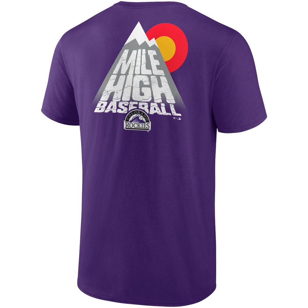 Fanatics Men's Purple Colorado Rockies Official Logo T-Shirt