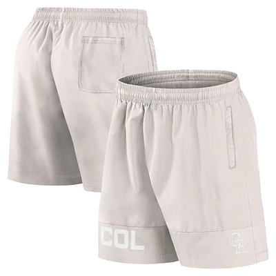 Short de bain Fanatics crème Colorado Rockies Elements pour hommes