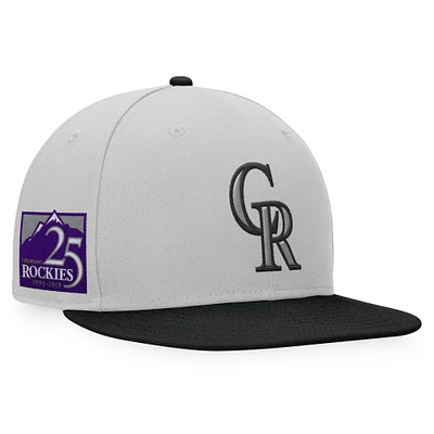 Casquette snapback bicolore Fanatics gris/noir Colorado Rockies Glory Days pour hommes