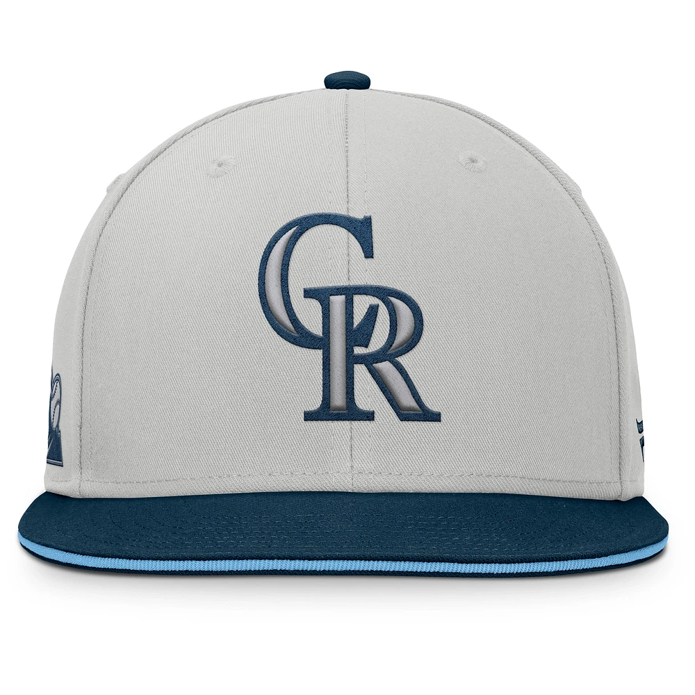 Men's Fanatics Gray Colorado Rockies Knuckleball Snapback Hat