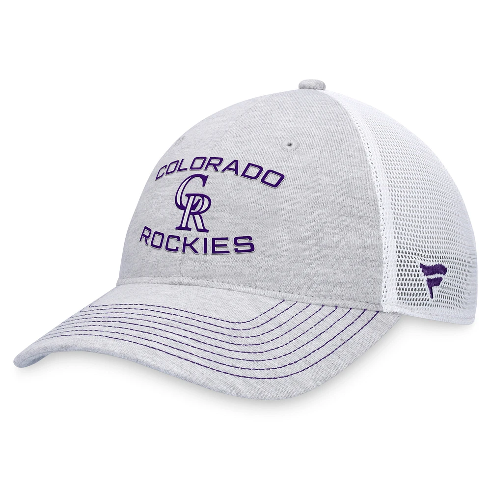 Casquette réglable gris Colorado Rockies Trucker Fanatics pour hommes