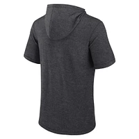 Sweat à capuche manches courtes pour hommes Fanatics Heather Charcoal Colorado Rockies Push