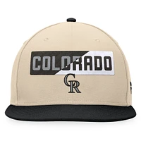 Casquette Snapback Colorado Rockies Cycle Fanatics kaki/noir pour hommes