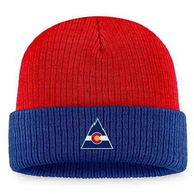 Men's Fanatics  Red/Blue Colorado Rockies Heritage Vintage Cuffed Knit Hat