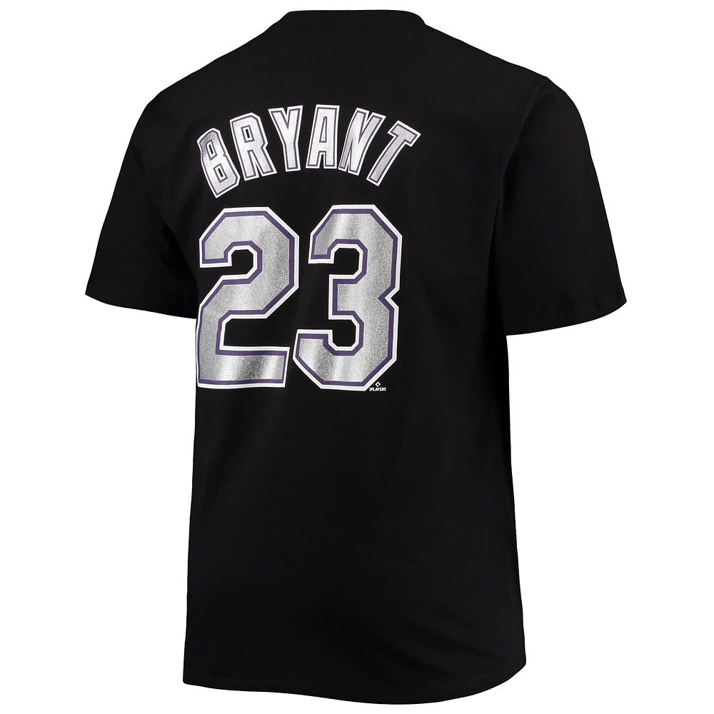 Men's Kris Bryant Black Colorado Rockies Big & Tall Name Number T-Shirt