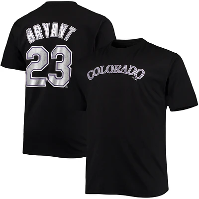 Men's Kris Bryant Black Colorado Rockies Big & Tall Name Number T-Shirt