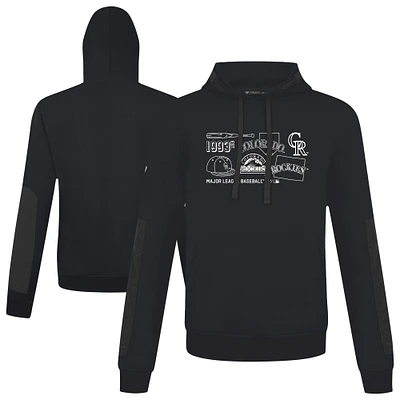 Sweat à capuche noir pour homme Levelwear Colorado Rockies Cooperstown Collection Bombay Campaign