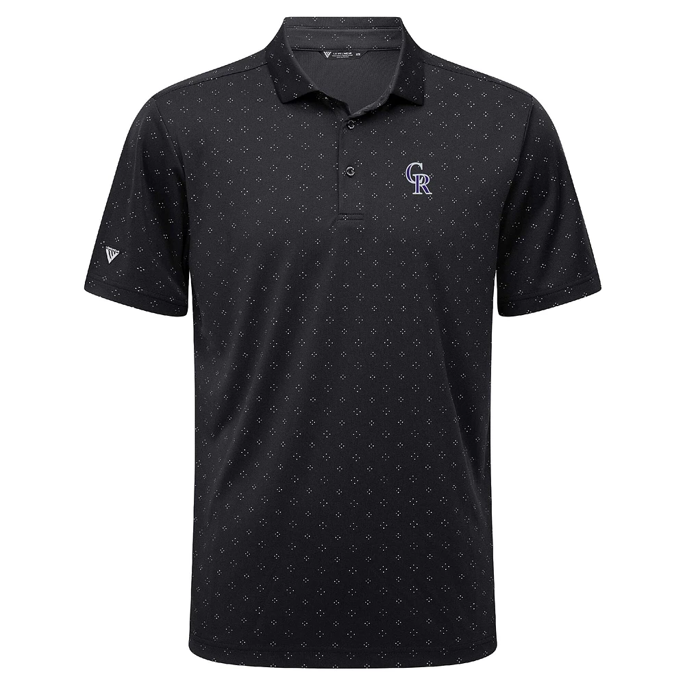 Men's Levelwear Black Colorado Rockies Detect Insignia 2.0 Polo